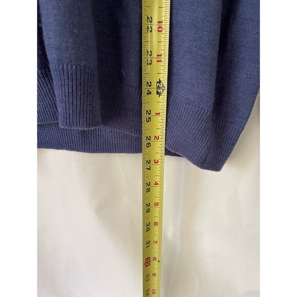 Gap Extra Fine Merino Wool Sweater Mens S Blue V Neck Lightweight Preppy - Picture 5 of 6